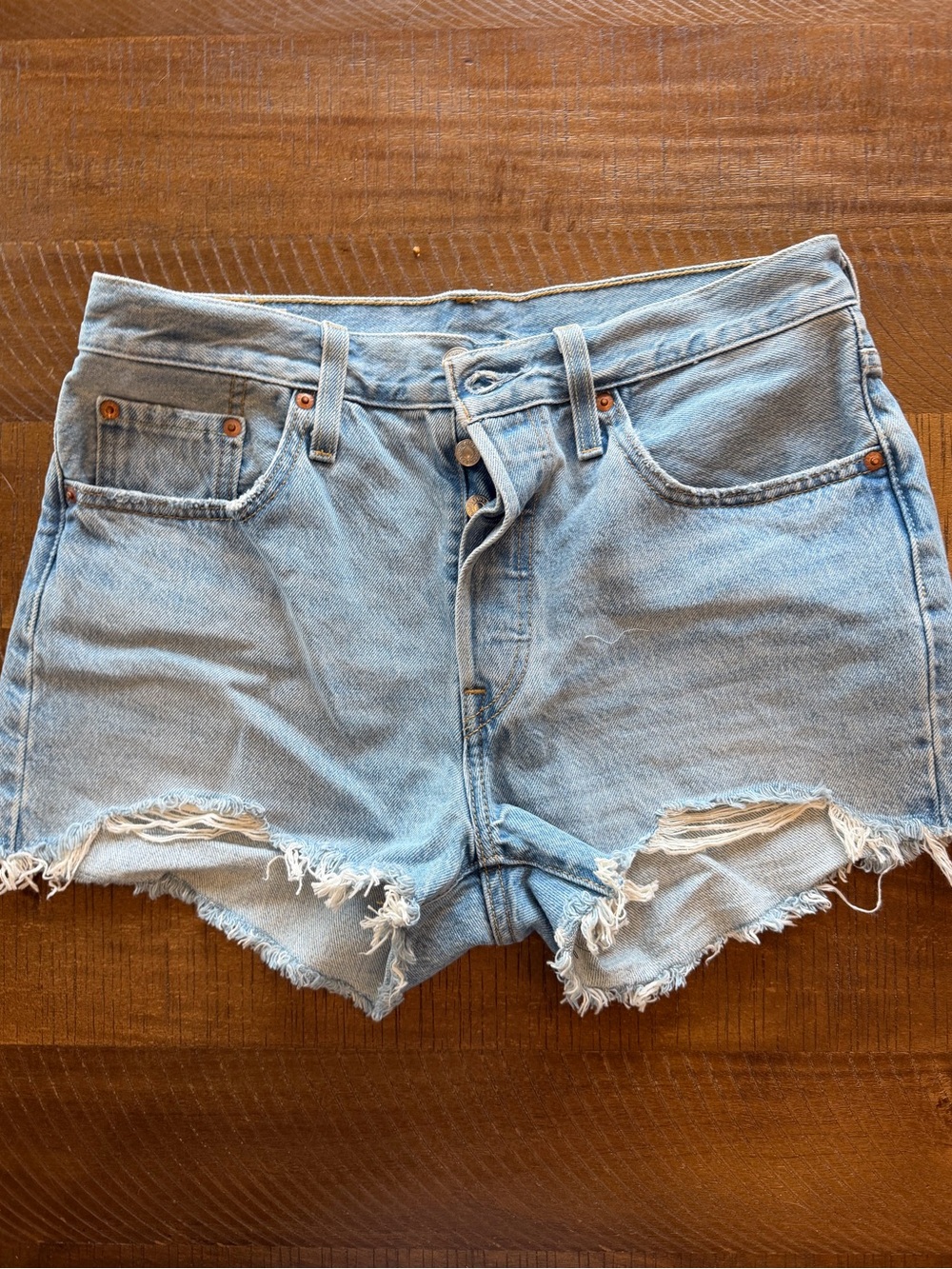 Levi’s 501 Cut Off Denim Shorts Button Fly Size W28